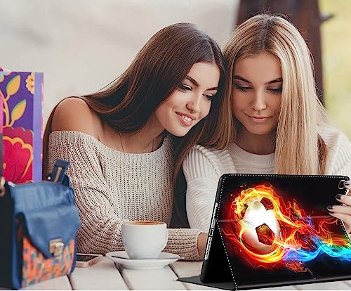 Case for iPad Pro 11 Inch 4th/3rd/2nd/1st Generation 2022/2021/2020/2018, Multi-Angle Smart Stand Cover Auto Sleep/Wake Fit iPad Air 4/5，Color Flame Soccer