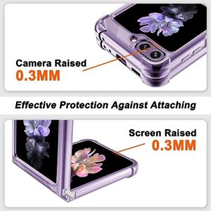 DREOLA Compatible for Samsung Galaxy Z Flip 5 Case, Galaxy Z Flip 5 Clear Phone Case Cover with Four Corners Airbag Fall Prevention, Slim Thin Shockproof Protective Case for Samsung Z Flip 5 (Purple)