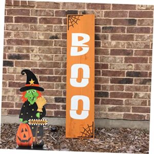 Halloween Adornment Halloween Witch Pumpkin Ornament Wooden Signs Wooden Decor Artificiales para Wrapped Hanging Ornament Halloween Tabletop Ornament Halloween Wooden Craft Autumn