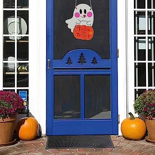 Halloween Welcome Door Sign Halloween Door Decorations Halloween Welcome Wood Sign Wreath for Holiday Home Bakery Outdoor Farmhouse Window Decor 5 Inch