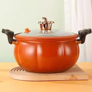 multifunctional plumpy non-stick micro pressure pot, 8l pumpkin non-stick saucepan coated with healthy medical stone, steam boil bleach fry integrated miniature pressure cooker for cooking (orange)