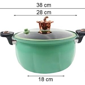 Multifunctional Plumpy Non-stick Micro Pressure Pot, 8L Pumpkin Non-stick Saucepan Coated with Healthy Medical Stone, Steam Boil Bleach Fry Integrated Miniature Pressure Cooker for Cooking (Orange)