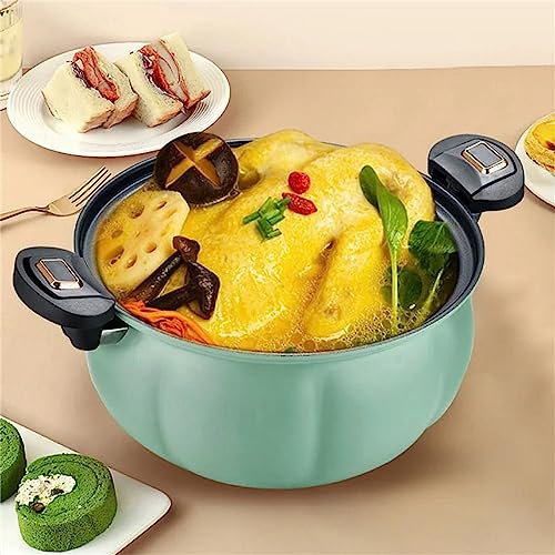 Multifunctional Plumpy Non-stick Micro Pressure Pot, 8L Pumpkin Non-stick Saucepan Coated with Healthy Medical Stone, Steam Boil Bleach Fry Integrated Miniature Pressure Cooker for Cooking (Orange)