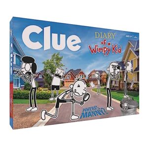 clue: diary of a wimpy kid | solve the mystery in this collectible clue game featuring characters & locations from the popular book series diary of a wimpy kid | officially-licensed diary of a wimpy