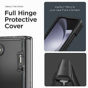 VRS DESIGN Phone Case for Samsung Galaxy Z Fold 5 5G (2023) [Simpli Fit Modern], Premium Modern Slim Style Spring-Loaded Hinge Cover Case with Tempered Glass Screen Protector (Matte Black)