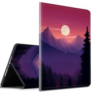 case for ipad air 5th generation (2022) /air 4th generation (2020) 10.9 inch, slim pu leather multi-angle smart folio stand cover with auto wake sleep, floral mushroom