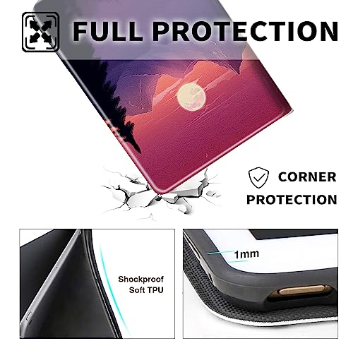 Case for iPad Air 5th Generation (2022) /Air 4th Generation (2020) 10.9 Inch, Slim PU Leather Multi-Angle Smart Folio Stand Cover with Auto Wake Sleep, Floral Mushroom