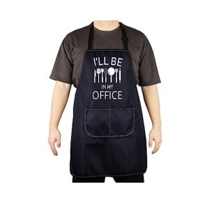 cenwa i'll be in my office funny office apron chef kitchen apron smoking cooking grilling bbq office chef funny gift apron (be in my office apron)