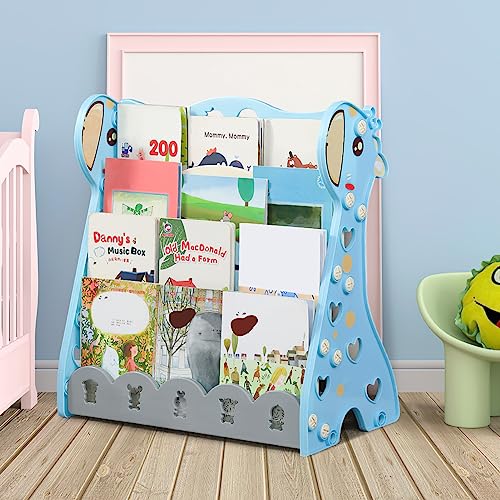 Homoyoyo Small Bookshelf Kids Bookshelf Freestanding Bookcase Small Open Shelf Nursery Book Shelves Cute Storage Organizer Kindergarten Book Storage Rack for Books Magazines Coloring Book