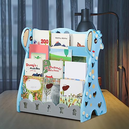 Homoyoyo Small Bookshelf Kids Bookshelf Freestanding Bookcase Small Open Shelf Nursery Book Shelves Cute Storage Organizer Kindergarten Book Storage Rack for Books Magazines Coloring Book