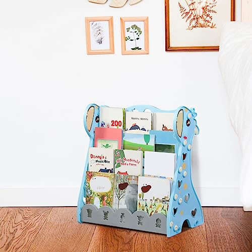 Homoyoyo Small Bookshelf Kids Bookshelf Freestanding Bookcase Small Open Shelf Nursery Book Shelves Cute Storage Organizer Kindergarten Book Storage Rack for Books Magazines Coloring Book