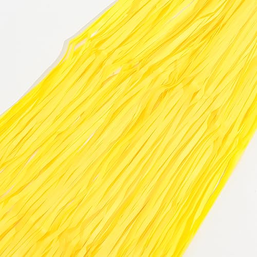 Yellow Streamers Party Backdrop - GREATRIL Foil Fringe for Sunflower/Bee/Pineapple/Lemon/Truck/Race Birthday Party Decoration - 3.2ft X 8.2ft - 2 Packs