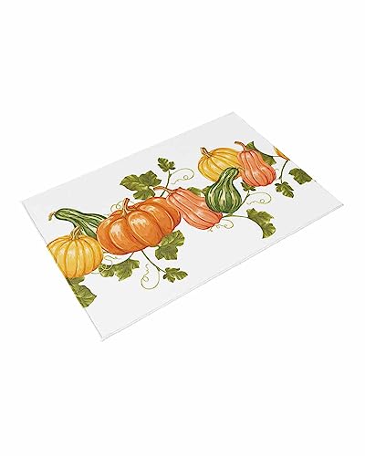 Outdoor Rug Carpet Indoor Area-Rug Thanksgiving Autumn Pumpkin Washable High Traffic Bedroom Kitchen Mat Backyard Patio Porch Rug, 4 X 6