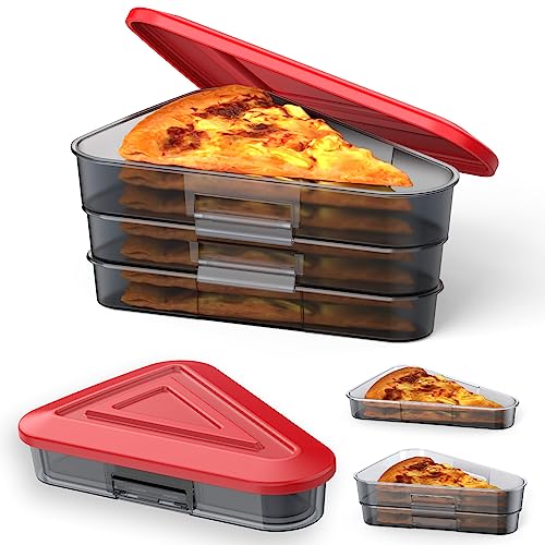 Pizza Storage Container, Expandable Pizza Slice Container, Reusable Pizza Pan Pizza Box Set with Lids to Leftover Organization and Space Saver