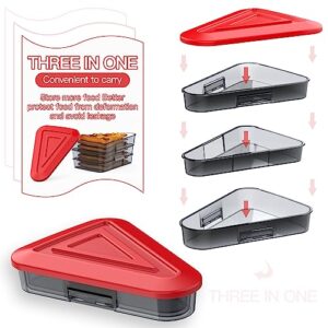 Pizza Storage Container, Expandable Pizza Slice Container, Reusable Pizza Pan Pizza Box Set with Lids to Leftover Organization and Space Saver
