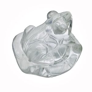 new quartz frog on lilly pad carving 1 figurine 30x45x45mm clear for diy crafts and jewelry making prem0d01935