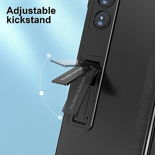 GOHHME for Samsung Galaxy Z Fold 5 Case with Magnetic Hinge Protection S Pen Holder Built-in Screen Protector Adjustable Stand, Camera Protection & Luxury Shockproof Thin Hard PC Cover (Black)