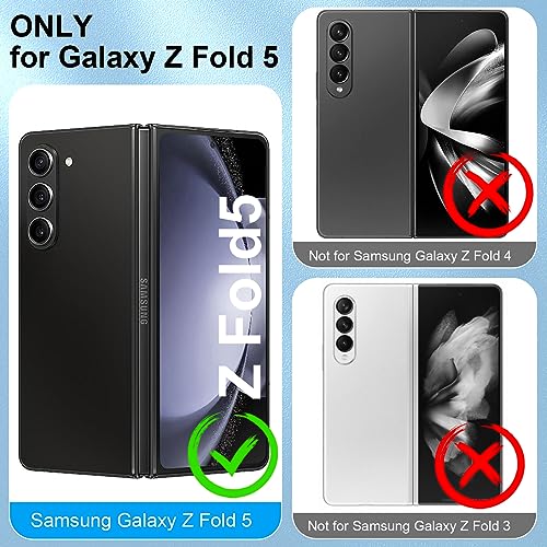 GOHHME for Samsung Galaxy Z Fold 5 Case with Magnetic Hinge Protection S Pen Holder Built-in Screen Protector Adjustable Stand, Camera Protection & Luxury Shockproof Thin Hard PC Cover (Black)