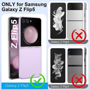 GOHHME for Samsung Galaxy Z Flip 5 Case TPU Shockproof Phone Cover Silm Thin Aesthetic Clear Phone Cases Rugged Tough Hard Covers with Ring Stand and Hinge Protection (Purple)