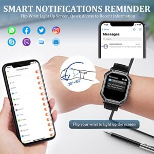 Smart Watch | Military Smart Watches for Men, Bluetooth Call(Answer/Make Calls) 1.83" Fitness Tracker 45 Days Extra-Long Standby IP68 Waterproof, Android Digital Smartwatch w Heart Rate Sleep Monitor