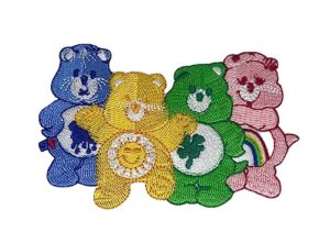 carebears patch (4 inch) iron or sew-on badge care bears retro tv cartoon diy costume, hat, cap, backpack, bag, jacket gift patches