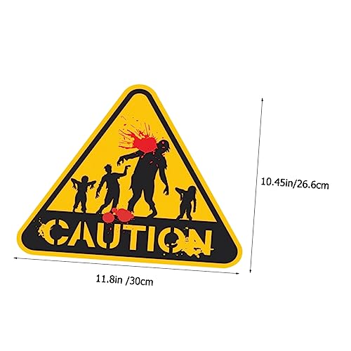 ibasenice 2pcs Zombie Sign Wall Decor Sticker Applique Zombie Wall Sign Halloween Supplies Decorations PVC Logo Stickers Mural Halloween Door Sticker Wall Sticker Halloween Stickers