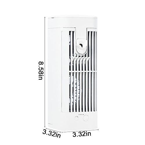 Mini Air Conditioner, Portable Automatic Remote Head Air Conditioner, 3-Speed With Automatic Head Shaking For Home Office Bedroom,Desktop Atmosphere (White)