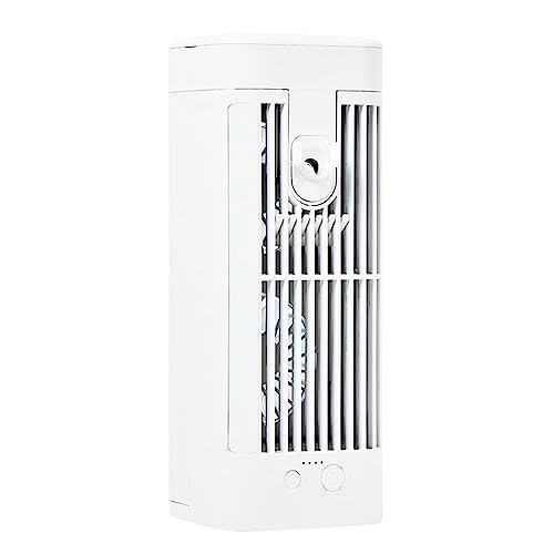 Mini Air Conditioner, Portable Automatic Remote Head Air Conditioner, 3-Speed With Automatic Head Shaking For Home Office Bedroom,Desktop Atmosphere (White)