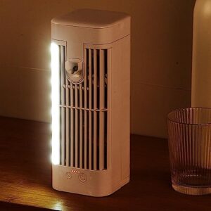 Mini Air Conditioner, Portable Automatic Remote Head Air Conditioner, 3-Speed With Automatic Head Shaking For Home Office Bedroom,Desktop Atmosphere (White)