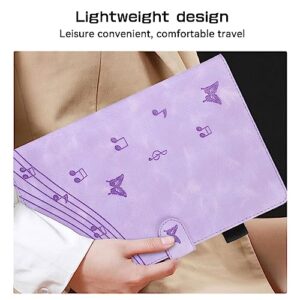 Business Special Butterfly Phonogram Pattern Cover with 2 Credit Card Slots Pencil Holder Kickstand Protective Case for iPad Air 2019/ Pro 10.5" -Purple