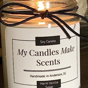 My Candles Make Scents| Personalized Handcrafted Soy Candle | 9oz Stylish Clear Jars | Many Scents To Chose From| Free Shipping (Honeysuckle Jasmine)