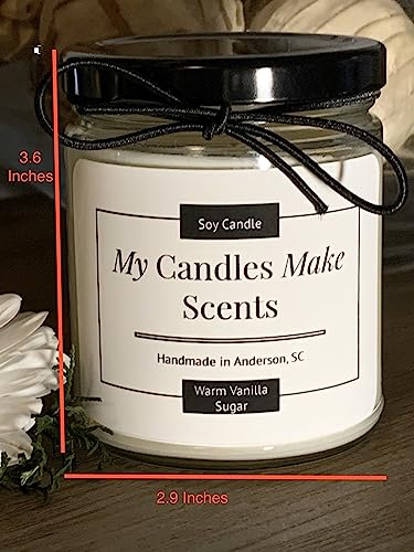 My Candles Make Scents| Personalized Handcrafted Soy Candle | 9oz Stylish Clear Jars | Many Scents To Chose From| Free Shipping (Honeysuckle Jasmine)