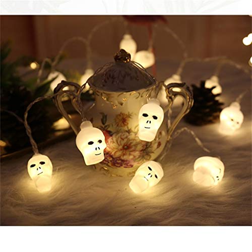 Halloween Decorations Indoor Outdoor Skull Led Lights Halloween Lights Halloween Party Decorations Spooky Skull Decor Happy Halloween Sign Halloween Scary Decorations 9.84 Feet (USB)