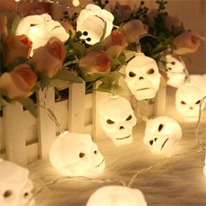 Halloween Decorations Indoor Outdoor Skull Led Lights Halloween Lights Halloween Party Decorations Spooky Skull Decor Happy Halloween Sign Halloween Scary Decorations 9.84 Feet (USB)