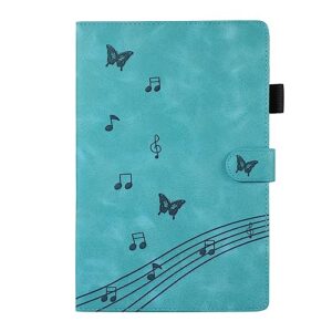 business special butterfly phonogram pattern cover with 2 credit card slots pencil holder kickstand protective case for ipad air 5 2022-lake blue