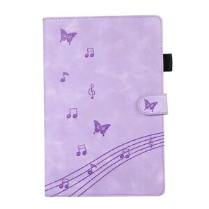 business special butterfly phonogram pattern cover with 2 credit card slots pencil holder kickstand protective case for ipad air 4 2020-purple