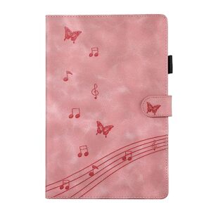 business special butterfly phonogram pattern cover with 2 credit card slots pencil holder kickstand protective case for ipad air 5 2022-pink