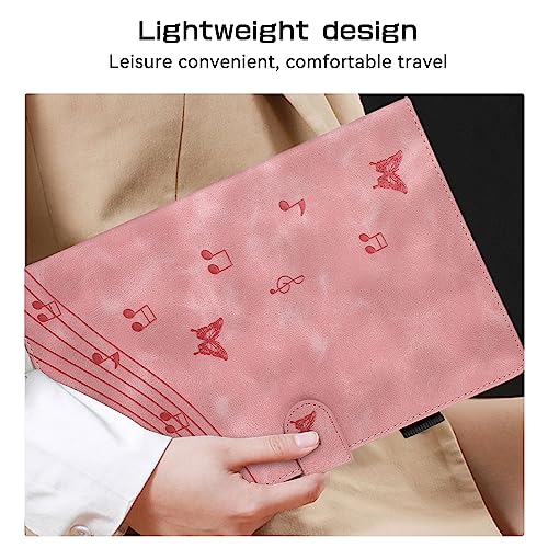 Business Special Butterfly Phonogram Pattern Cover with 2 Credit Card Slots Pencil Holder Kickstand Protective Case for iPad Air 2/iPad 6/Pro 9.7"-Pink