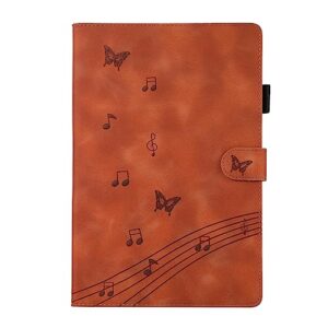 business special butterfly phonogram pattern cover with 2 credit card slots pencil holder kickstand protective case for ipad air 1/ipad 5 9.7"-brown