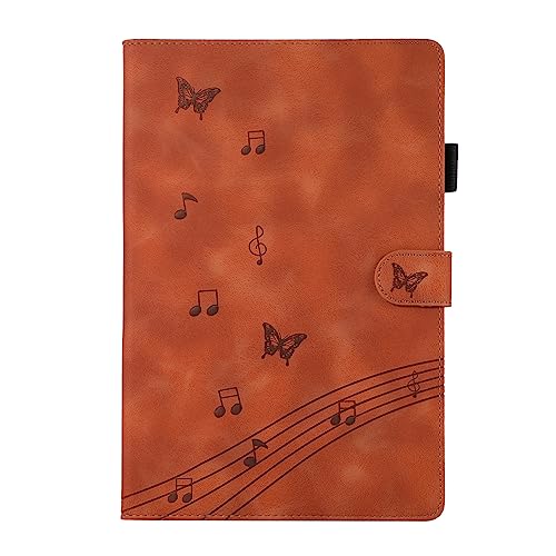 Business Special Butterfly Phonogram Pattern Cover with 2 Credit Card Slots Pencil Holder Kickstand Protective Case for iPad Air 1/iPad 5 9.7"-Brown