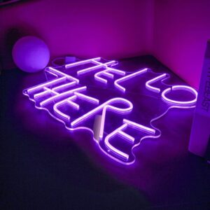 Hello There, Hell Here Neon Sign, Halloween Decor Lights, Horror Decor with Flickering Neon Lights | Room Decoration, Led Neon Wall Lights