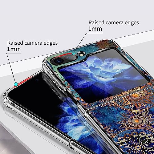 Bcov Galaxy Z Flip 5 Case,Gorgeous Colours Circle Manala Anti-Scratch Solid Hard case Protective Shookproof Phone Cover for Samsung Galaxy Z Flip 5