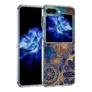 Bcov Galaxy Z Flip 5 Case,Gorgeous Colours Circle Manala Anti-Scratch Solid Hard case Protective Shookproof Phone Cover for Samsung Galaxy Z Flip 5