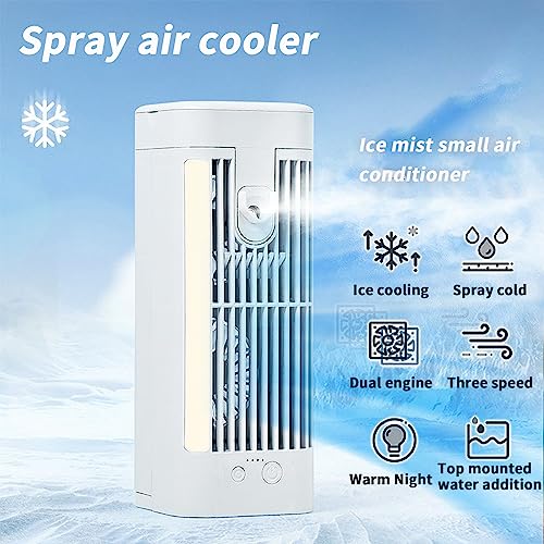 Qiopertar Portable Automatic Remote Head Conditioner USB Personal Mini Conditioner With 3-Speed With Automatic Head Shaking For Home Office Bedroom,Desktop Atmosphere