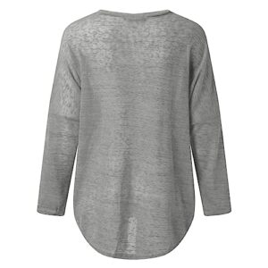 Womens Oversized Baggy Tops Off Shoulder Batwing Sleeve Blouse Long Sleeve Loose Fit Casual Pullover Sweater Shirts Grey