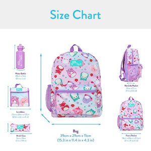 Squishmallows School Bag 4 Piece Set | Kids Backpack And Lunch Bag Set With Pencil Case And Water Bottle | Children's Backpacks | Official Merchandise