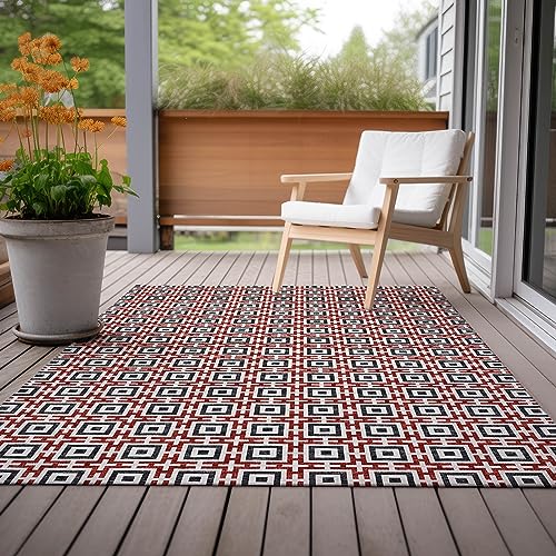 Dalyn Rugs Indoor/Outdoor Marlo MO1 Red Washable 8' x 10'