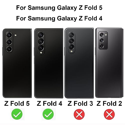 BWEDXEZ 2 Pack Outer Anti-Blue Privacy Tempered Glass For Samsung Galaxy Z Fold 5 / Z Fold 4 Front Mirror Anti-Spy Screen Protector Anti-Peeping Full Covered Film Electroplated Gradient Colorful