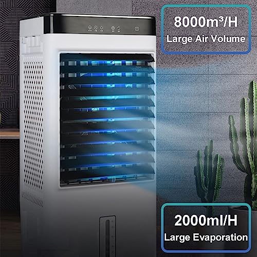 Portable Air Conditioners,3-IN-1 Air Cooler Humidifier Fan Modes 8H Timer,Free Standing Air Conditioner Portable ​Remote Control For Bedroom,Home Office And Camping