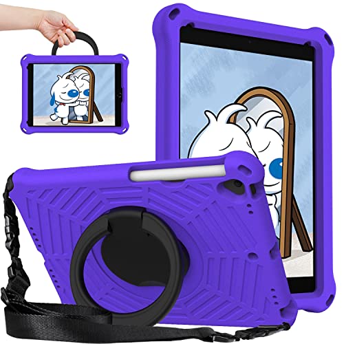 Slim Tablet Case Compatible with iPad Air 3 10.5 / iPad Pro 10.5" 2017 Kids - Dropproof Durable Lightweight EVA Case,360 Degree Rotating Multi-Function Handle Kickstand (Color : Purple)